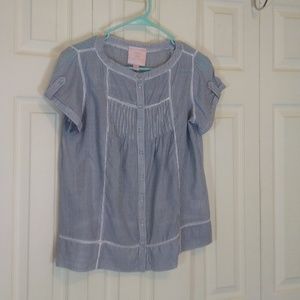 Romeo & Juilet White and Blue Stripe Top